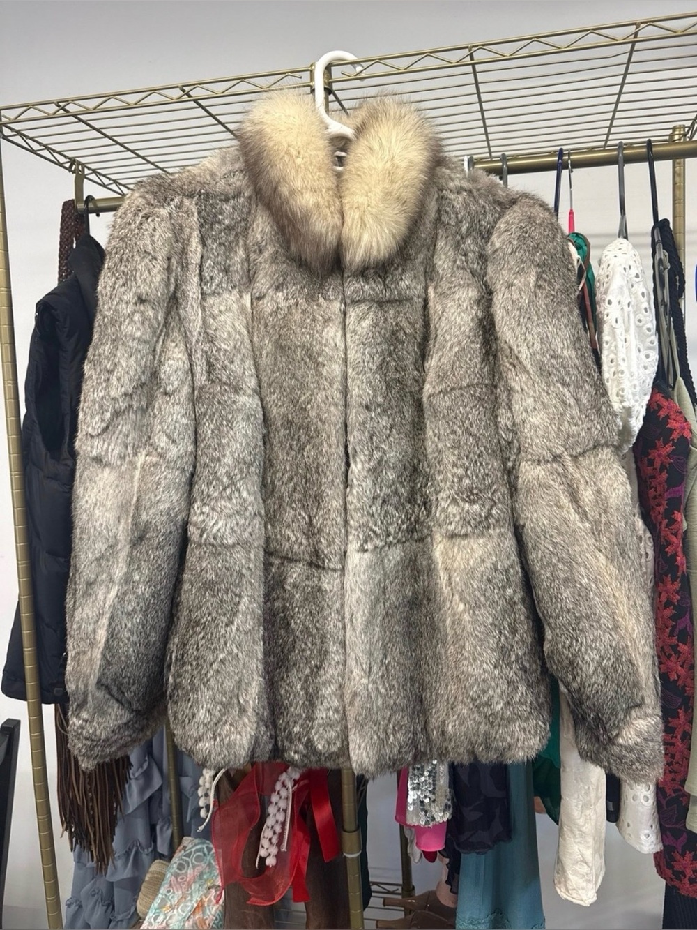 VINTAGE FUR COAT (Real Rabbit Fur)